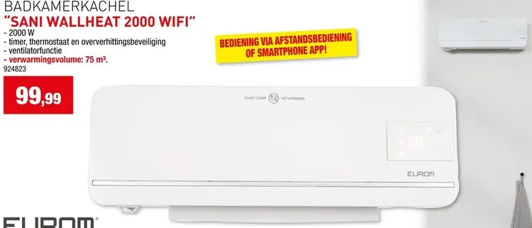 Promotie: Sani Wallheat 2000 Wifi badkamerkachel