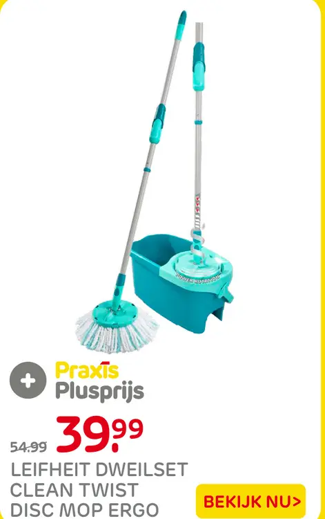Aanbieding: Dweilset clean twist disc mop ergo