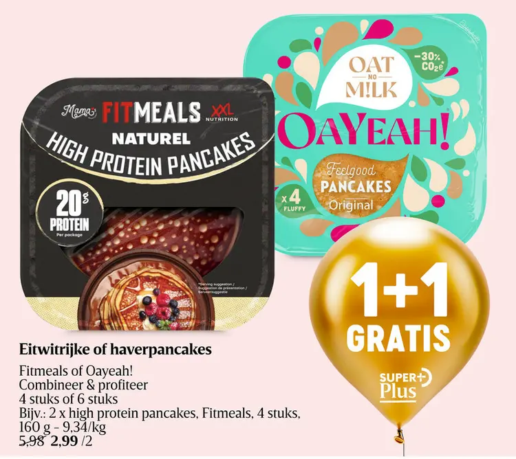 Aanbieding: Eiwitrijke of haverpancakes