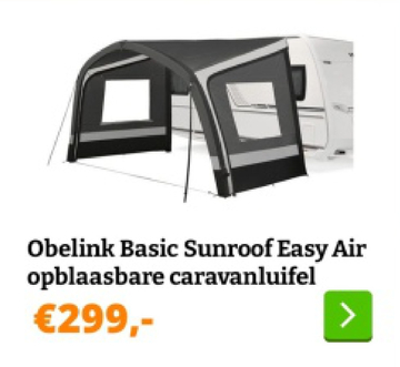 Aanbieding: Obelink Basic Sunroof Easy Air opblaasbare caravanluifel