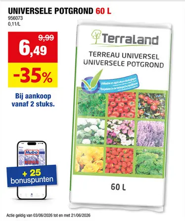 Promotie: Terraland universele potgrond 60l