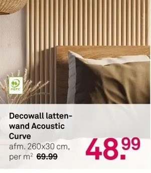 Aanbieding: Decowall lattenwand Acoustic Curve
