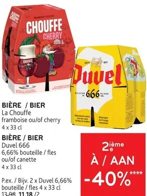 Offre: Bière framboise ou cherry, Duvel 666