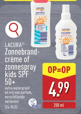 Promotie: Zonnebrandcrème of zonnespray kids SPF 50+