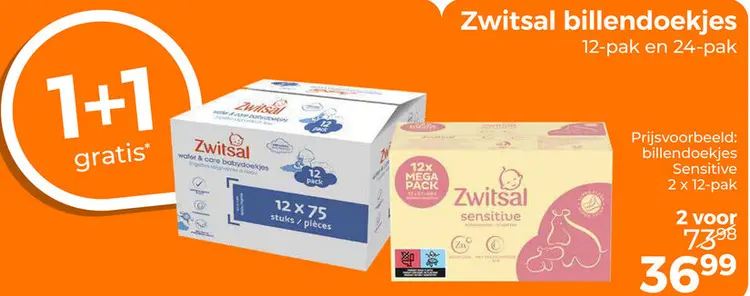 Aanbieding: Zwitsal billendoekjes