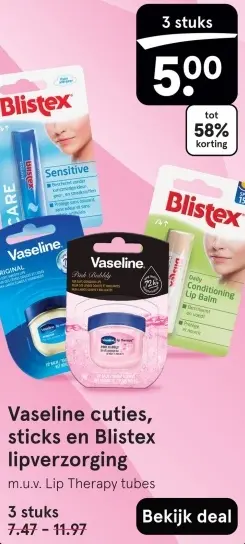 Aanbieding: Cuties, sticks en Blistex lipverzorging