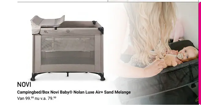 Aanbieding: Campingbed/Box Nolan Luxe Air+ Sand Melange