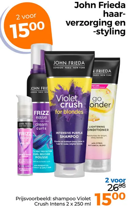 Aanbieding: John Frieda haarverzorging en -styling