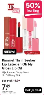 Aanbieding: Rimmel Thrill Seeker Lip Latex en Oh My Gloss