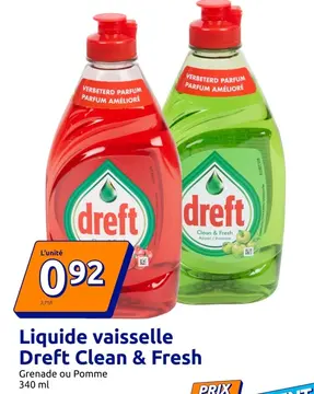 Offre: Liquide vaisselle Dreft Clean & Fresh