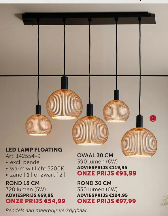 Aanbieding: Led lamp floating