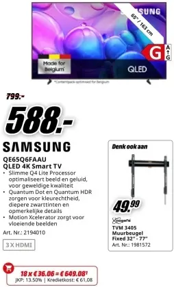 Aanbieding: QE65Q6FAAU QLED 4K Smart TV