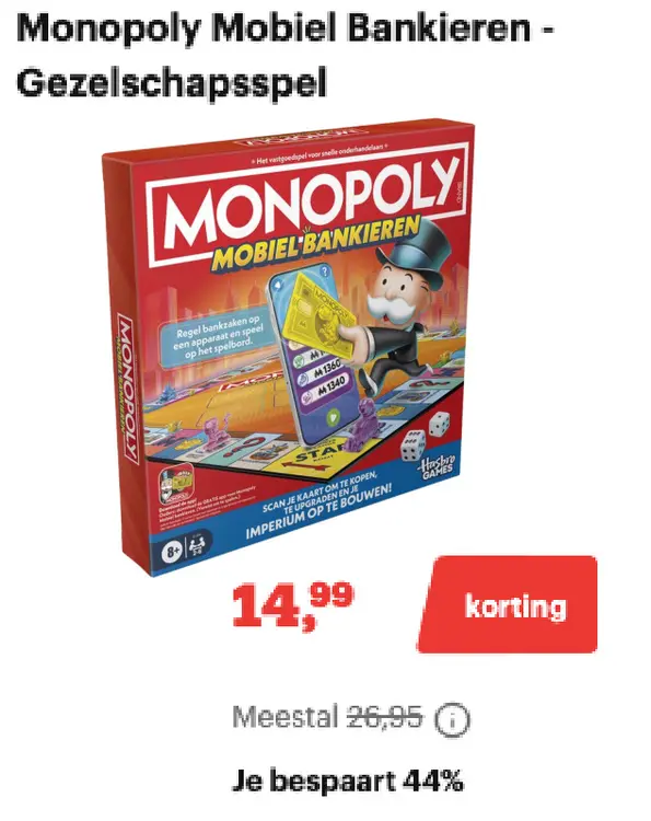 Promotie: Monopoly Mobiel Bankieren - Gezelschapsspel