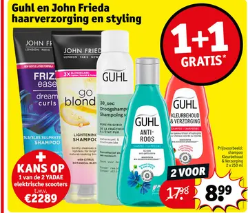 Aanbieding: Guhl en John Frieda haarverzorging en styling