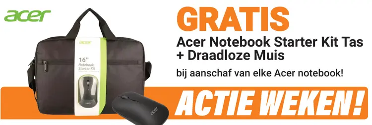 Aanbieding: Gratis Acer Notebook Starter Kit Tas + Draadloze Muis bij Acer notebook
