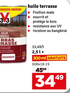 Offre: huile terrasse