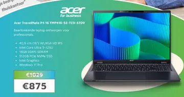 Aanbieding: Acer TravelMate P4 16 TMP416-53-TCO-57DV
