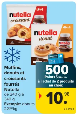 Offre: Muffins, donuts et croissants fourrés