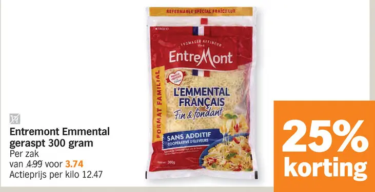 Promotie: Emmental geraspt