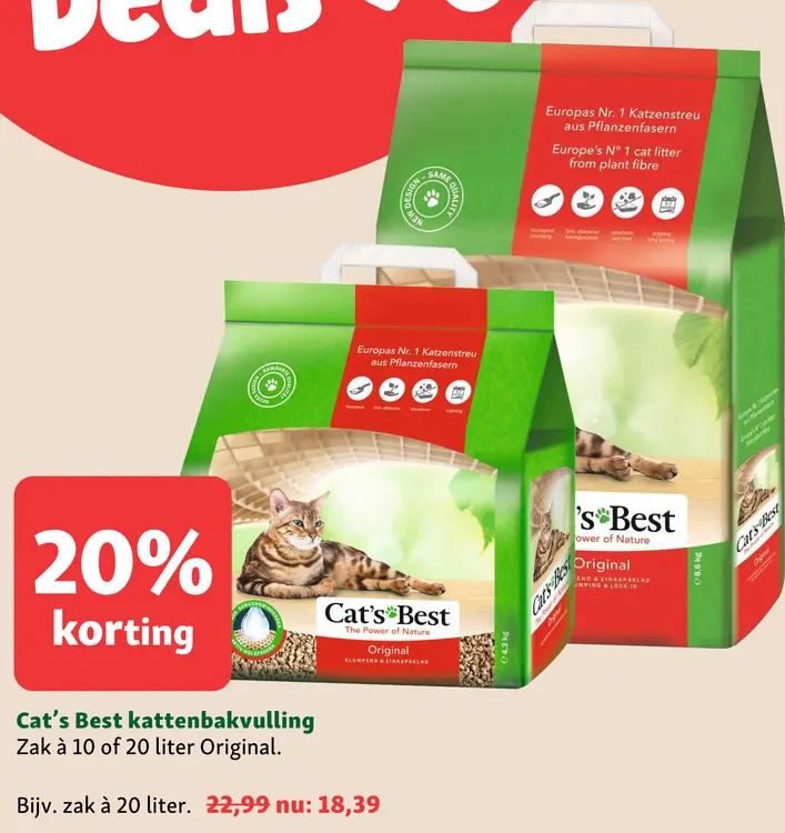 Aanbieding: Cat's Best Kattenbakvulling