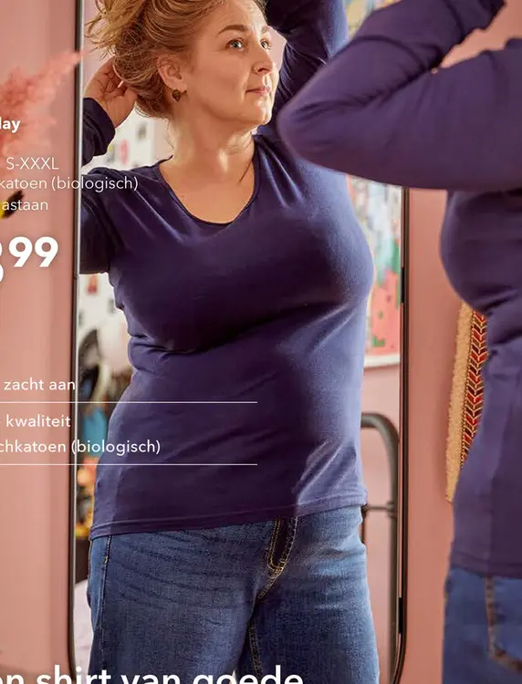 Aanbieding: TwoDay dames shirt katoen blauw