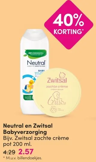 Aanbieding: Neutral en Zwitsal Babyverzorging