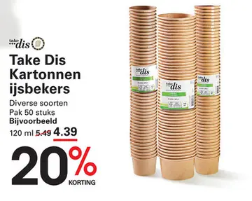 Aanbieding: Take Dis Kartonnen ijsbekers