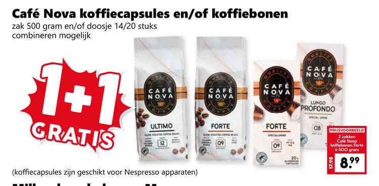 Aanbieding: Koffiecapsules en/of koffiebonen