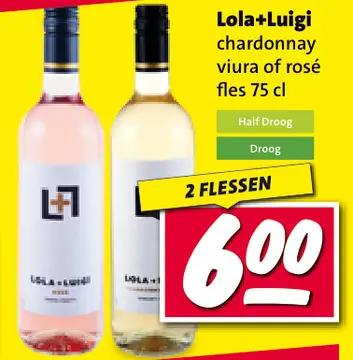 Aanbieding: Lola+Luigi chardonnay viura of rosé