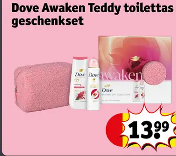 Aanbieding: Dove Awaken Teddy toilettas geschenkset