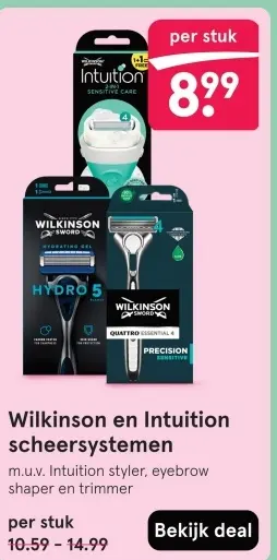 Aanbieding: Wilkinson en Intuition scheersystemen