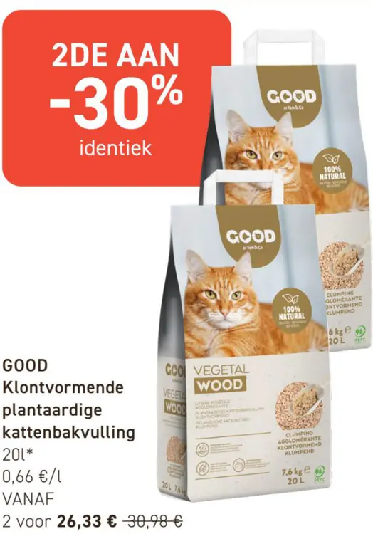 Promotie: GOOD Klontvormende plantaardige kattenbakvulling