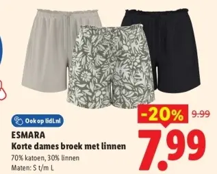 Aanbieding: Korte dames broek met linnen