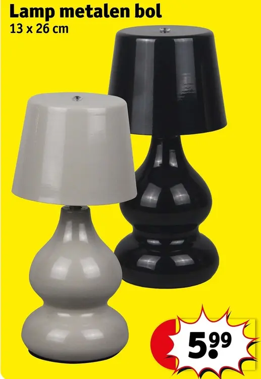 Promotie: Lamp metalen bol