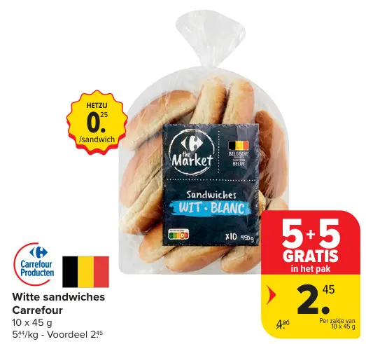 Promotie: Witte sandwiches
