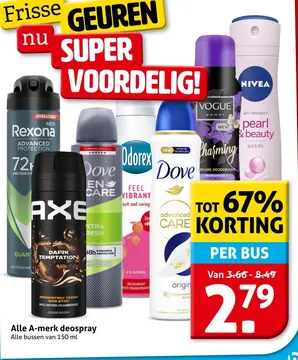 Aanbieding: Alle A-merk deospray