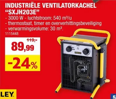 Promotie: Industriële ventilatorkachel "SXJH203E"