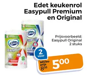Aanbieding: Edet keukenrol Easypull Premium en Original
