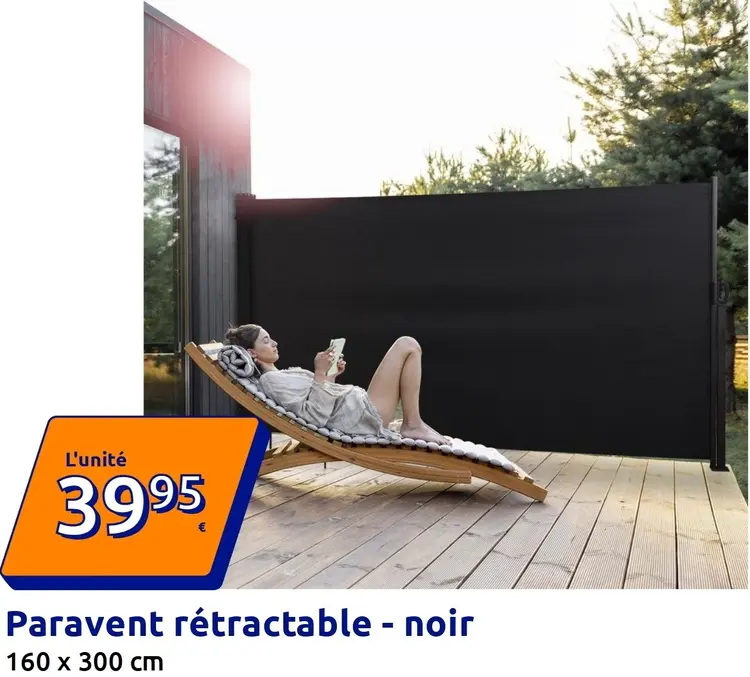 Offre: Paravent rétractable - noir
