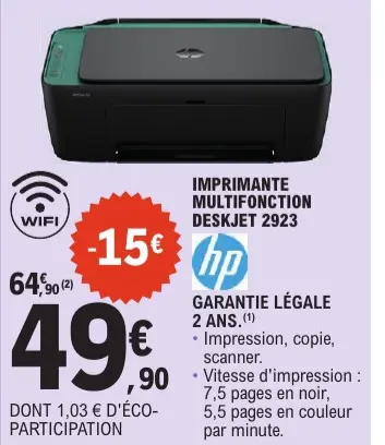 Offre: Imprimante Multifonction Deskjet 2923