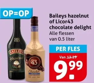 Aanbieding: Baileys hazelnut of Licor43 chocolate delight