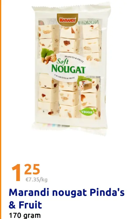 Promotie: nougat Pinda's & Fruit