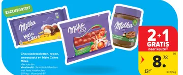 Aanbieding: Chocoladetabletten, repen, smeerpasta en Melo Cakes