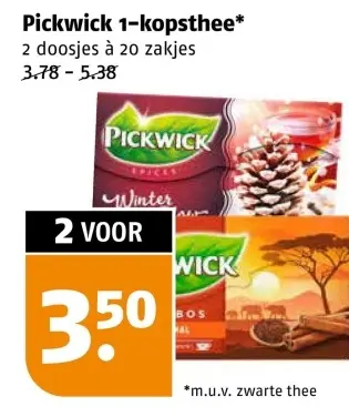 Aanbieding: Pickwick 1-kopsthee