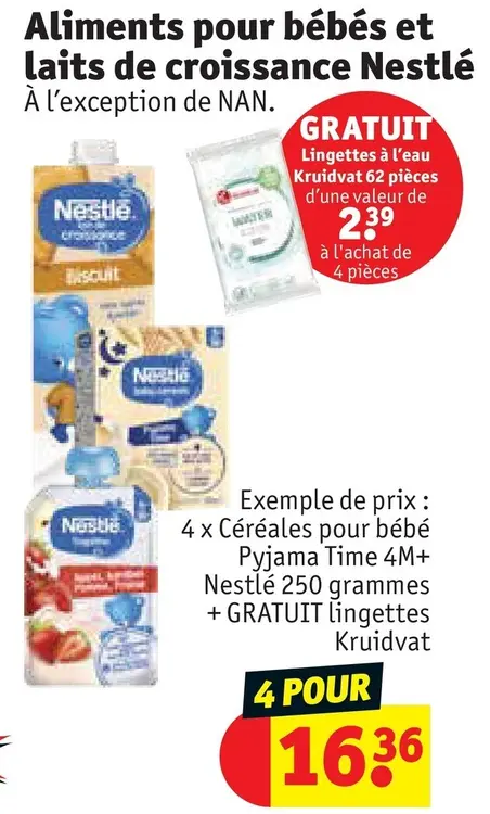 Offre: Aliments pour bébés et laits de croissance