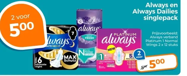 Aanbieding: Always en Always Dailies singlepack