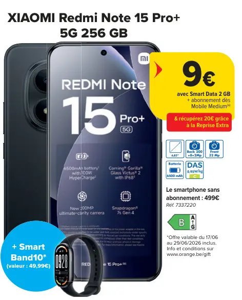 Offre: Redmi Note 15 Pro+ 5G 256 GB