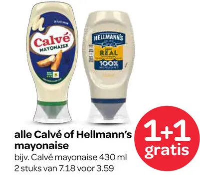 Aanbieding: Calvé of Hellmann's mayonaise