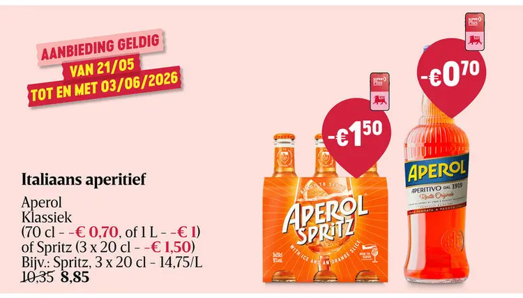 Promotie: Aperol Klassiek of Spritz
