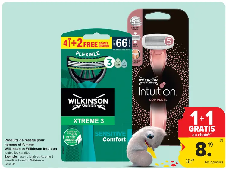 Offre: Produits de rasage pour homme et femme